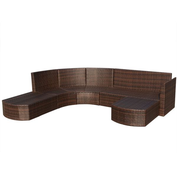 vidaXL Salon de jardin 4 pcs avec coussins R&eacute;sine tress&eacute;e Marron