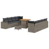 vidaXL Ensemble de canap&eacute; de jardin avec coussin 11 pcs Gris polyrotin