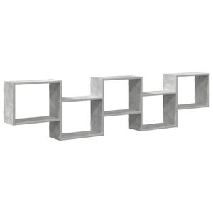 vidaXL &Eacute;tag&egrave;re cube murale 5 compartiments gris b&eacute;ton bois ing&eacute;nierie