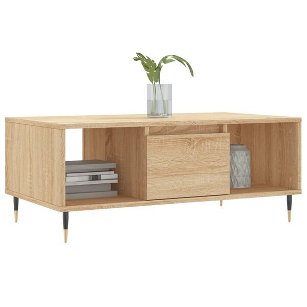 vidaXL Table basse Ch&ecirc;ne sonoma 90x50x36,5 cm Bois d'ing&eacute;nierie