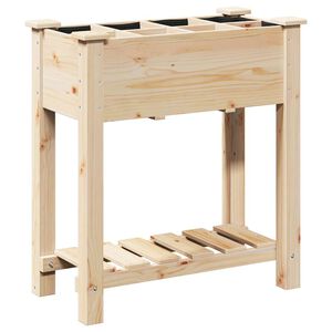 vidaXL Cache-pot de jardin avec &eacute;tag&egrave;re Beige 71 x 37 x 76,5 cm