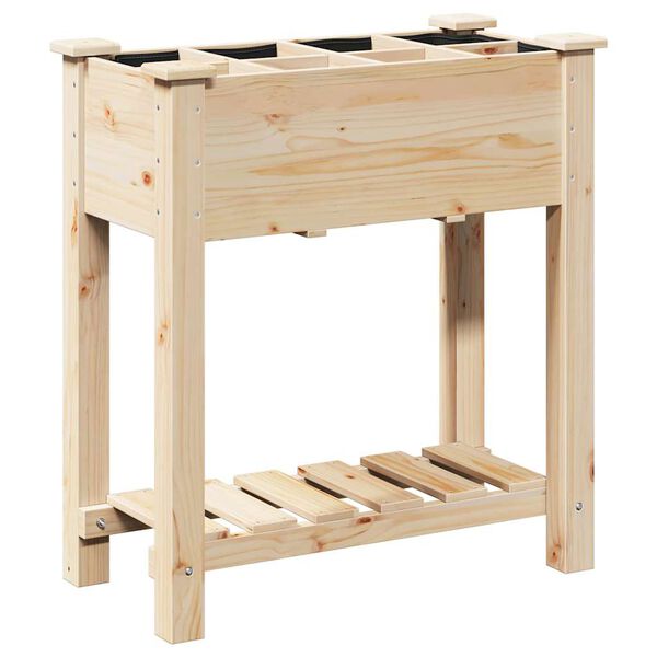 vidaXL Cache-pot de jardin avec étagère Beige 71 x 37 x 76,5 cm
