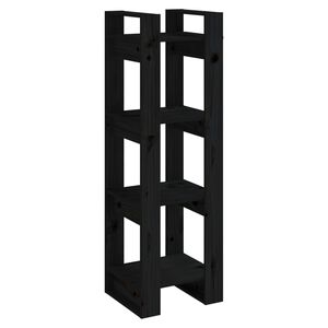vidaXL Biblioth&egrave;que/S&eacute;parateur de pi&egrave;ce Noir 41x35x125 cm Pin massif
