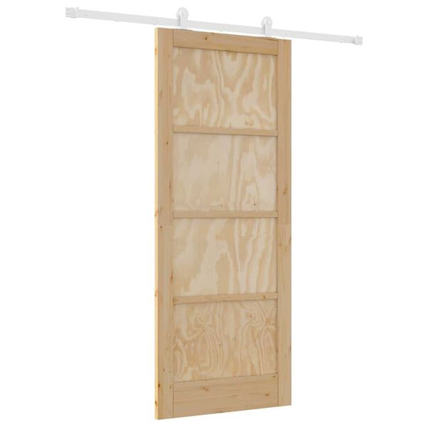 vidaXL Porte coulissante Marron 83 x 202 cm Pin massif