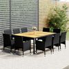 vidaXL Ensemble &agrave; d&icirc;ner de jardin 11 pcs R&eacute;sine tress&eacute;e Noir
