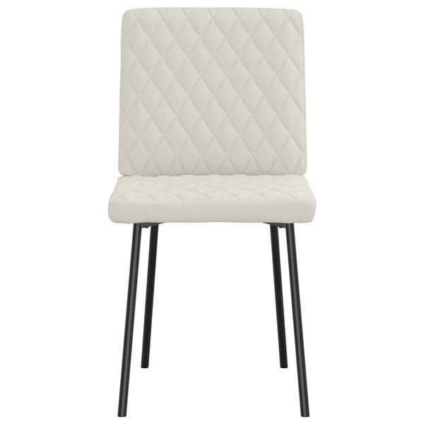 vidaXL Chaises &agrave; manger lot de 4 Cr&egrave;me Velours