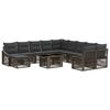 vidaXL Ensemble de canap&eacute; de jardin 12 pc Gris et Gris fonc&eacute; polyrotin