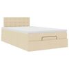 vidaXL Cadre de lit ottoman avec matelas cr&egrave;me 120x190 cm tissu