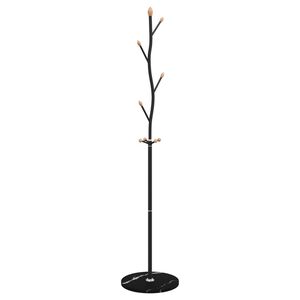 vidaXL Porte-manteau noir 177 cm fer enduit de poudre