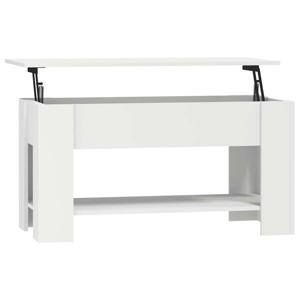 vidaXL Table basse blanc 101x49x52 cm bois d'ing&eacute;nierie