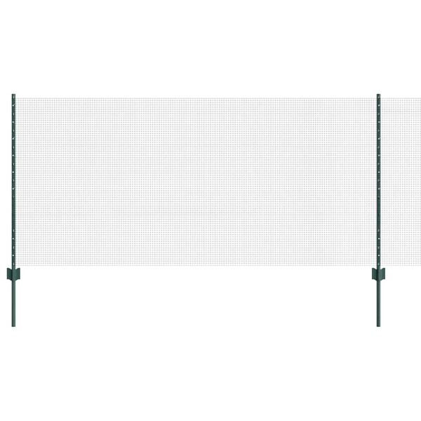 vidaXL Cl&ocirc;ture avec poteau Vert 1 x 10 m Acier