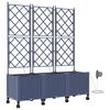 vidaXL Porte-plante de jardin avec irrigation et roues 3 pc Gris PP
