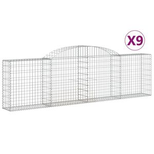 vidaXL Paniers &agrave; gabions arqu&eacute;s 9 pcs 300x30x80/100 cm fer galvanis&eacute;