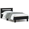 vidaXL Cadre de lit sans matelas avec t&ecirc;te de lit noir 90x200 cm