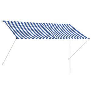 vidaXL Auvent r&eacute;tractable 250x150 cm Bleu et blanc