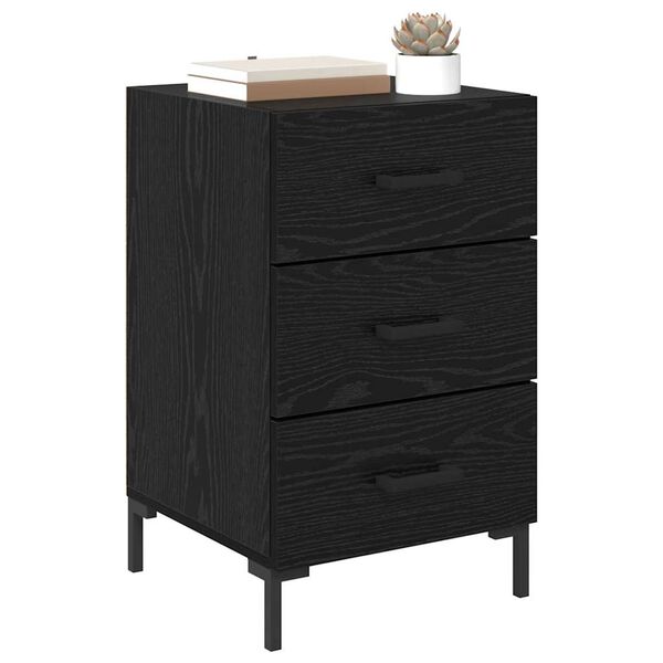 vidaXL Cabinet de chevet Ch&ecirc;ne noir 40 x 40 x 66 cm Bois d'ing&eacute;nierie