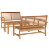vidaXL Ensemble de canap&eacute; de jardin 3 pcs Naturel Bois de teck massif