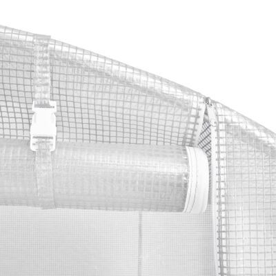 vidaXL Serre avec cadre en acier blanc 20 m² 5x4x2,3 m
