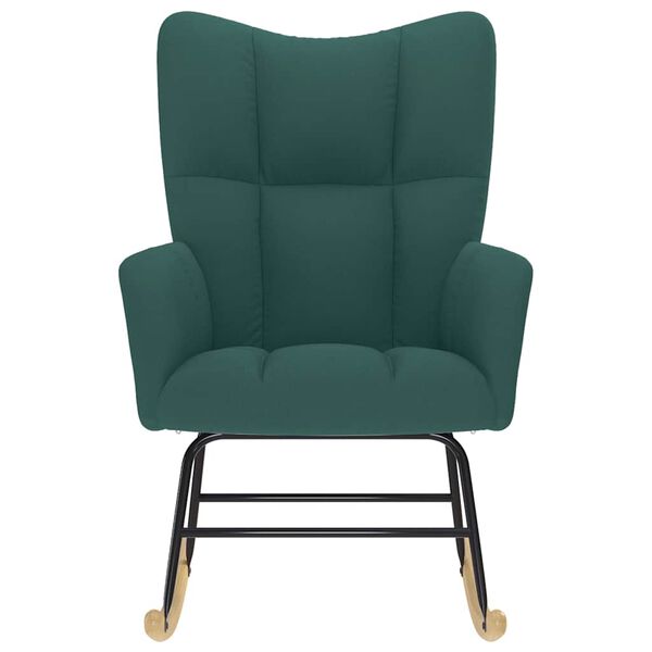 vidaXL Chaise à bascule Vert foncé Tissu