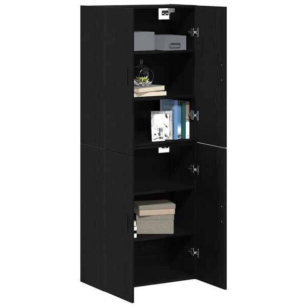 vidaXL Armoire Murale Montage mural 2 pcs Ch&ecirc;ne noir 69,5 x 34 x 90 cm