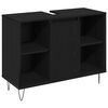 vidaXL Ensemble de mobilier de salle de bain 3 pcs Ch&ecirc;ne noir