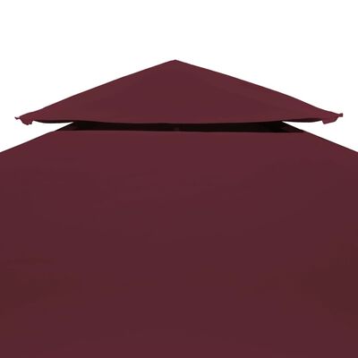 vidaXL Toile de toit de belvédère 2 niveaux 310 g/m² 4x3 m bordeaux