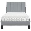 vidaXL Lit avec matelas Hanko gris clair 90x200 cm tissu