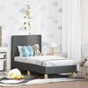 vidaXL Cadre de lit pour tout-petit avec t&ecirc;te de lit Gris fonc&eacute; tissu