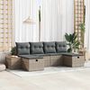 vidaXL Ensemble de canap&eacute; de jardin avec coussin 6 pcs Gris polyrotin