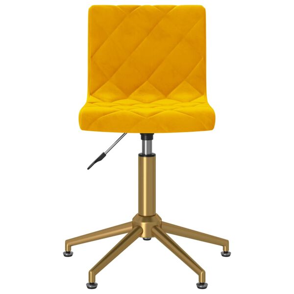 vidaXL Chaise pivotante de salle &agrave; manger Jaune moutarde Velours