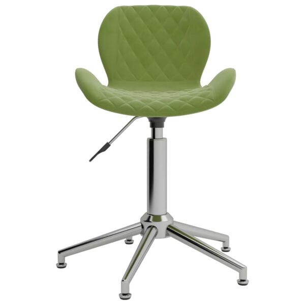 vidaXL Chaises pivotantes &agrave; manger lot de 6 vert clair velours