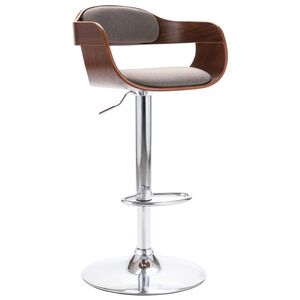 vidaXL Tabouret de bar Contreplaqu&eacute; et tissu taupe