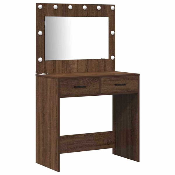 vidaXL Table de Toilette avec tiroir 3 pcs Marron 40 x 41 x 135 cm
