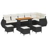 vidaXL Ensemble de canap&eacute; de jardin 10 pc Noir polyrotin