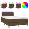 vidaXL Sommier &agrave; lattes de lit matelas et LED Marron fonc&eacute; 120x200 cm