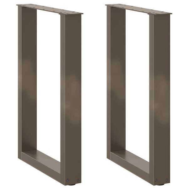 vidaXL Pieds de table à manger en U 2 pièces Acier naturel 50 x (72-73) cm Acier