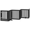 vidaXL Barri&egrave;re pour chiens et porte 6 panneaux noir bois de peuplier