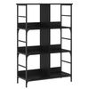 vidaXL &Eacute;tag&egrave;re 4 niveaux 78,5 x 33 x 117,5 cm m&eacute;tal PB Ch&ecirc;ne noir