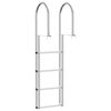 vidaXL &Eacute;chelle de dock &agrave; 4 &eacute;tapes Argent 45 &times;11,5 &times;162 cm Aluminium