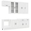 vidaXL Unit&eacute; de cuisine KALMAR 8 pc Blanc brillant Bois d'ing&eacute;nierie