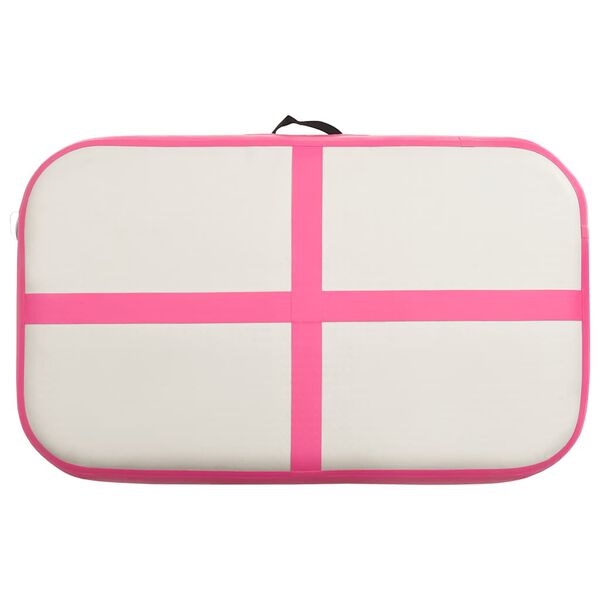 vidaXL Tapis gonflable de gymnastique avec pompe 60x100x20 cm PVC Rose