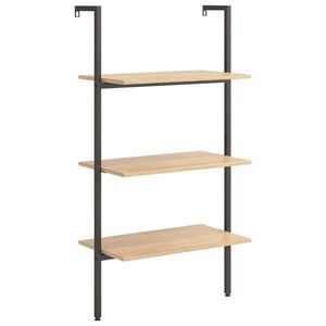 vidaXL &Eacute;tag&egrave;re inclin&eacute;e 3 niveaux Marron clair et noir 64x35x120,5 cm
