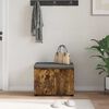 vidaXL Banc d'entr&eacute;e avec coussin Ch&ecirc;ne fum&eacute; 60 x 38 x 46 cm