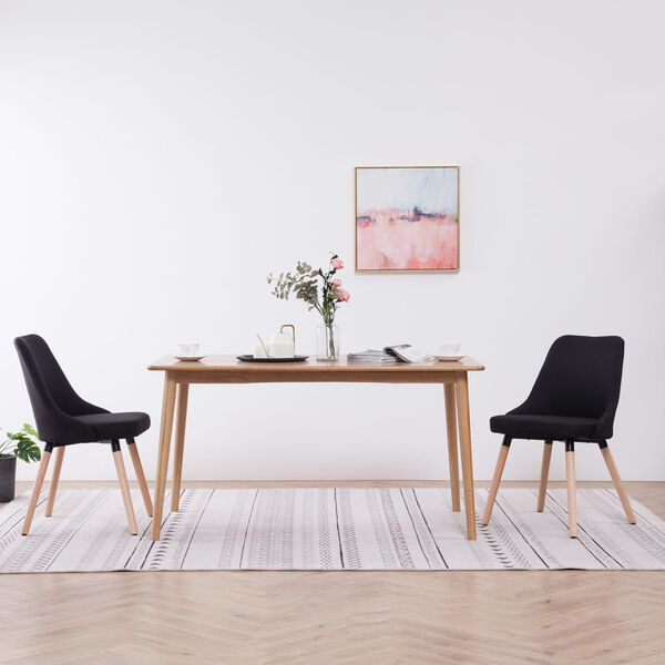 vidaXL Chaises &agrave; manger lot de 2 noir tissu