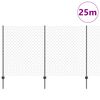 vidaXL Cl&ocirc;ture avec poteau Gris 1,4 x 25 m Acier et PVC