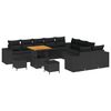 vidaXL Ensemble de canap&eacute; de jardin avec coussin 13 pcs Noir polyrotin