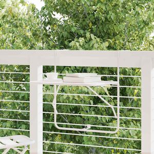 vidaXL Table de balcon Blanc 60x40 cm Acier