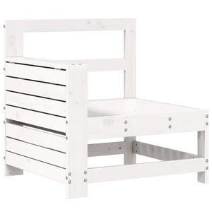 vidaXL Canap&eacute; de jardin accoudoir et table d'appoint blanc massif pin