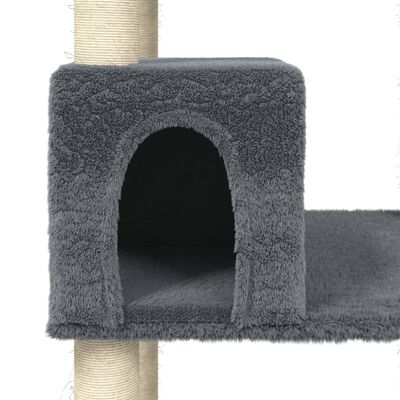 vidaXL Arbre à chat avec griffoirs en sisal Gris foncé 141 cm