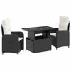 vidaXL Ensemble de repas ext&eacute;rieur 3 pcs Noir et blanc cr&egrave;me polyrotin